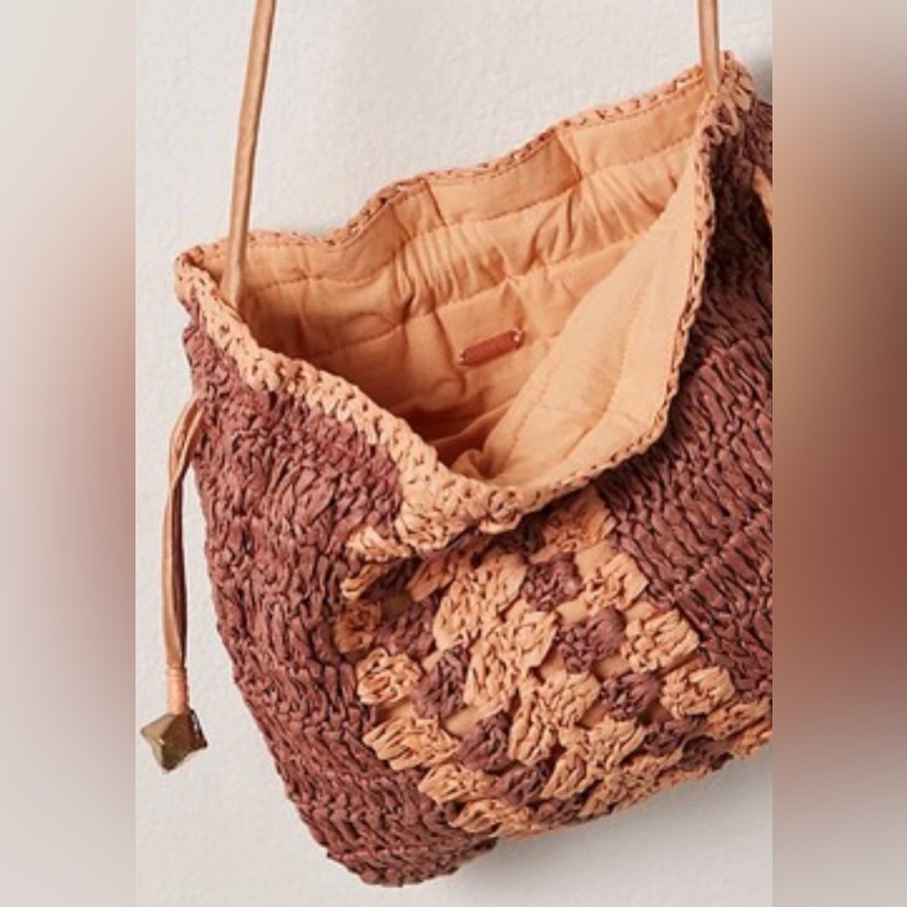 NWOT Free People Heatwave Mini Crossbody Bag Raffia Straw New - Picture 2 of 7